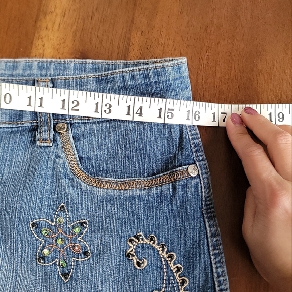 Jeans D micro mini skirt yk2 beaded size L - Picture 4 of 7